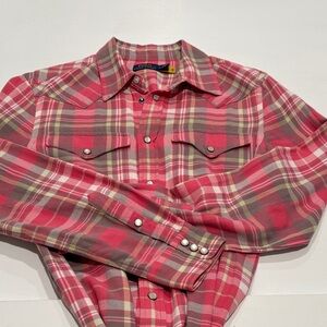 Ralph Lauren Pink Plaid Maxi Dress